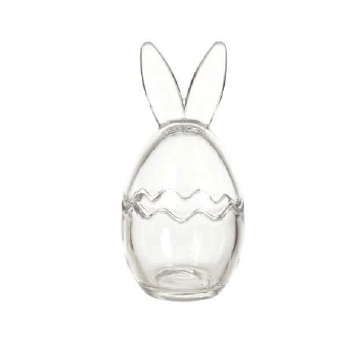 Pote Decor Pascoa Em Vidro Transparente 17cm Dea
