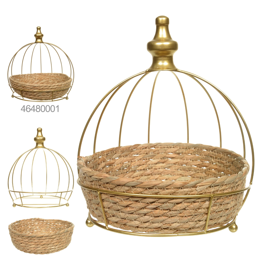 Suporte Decorativo Metal Bege Dourado 26x24cm 46477001 Dea