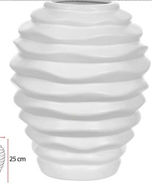 Vaso Ceramica Branco 25cm 20d 46573001 Dea