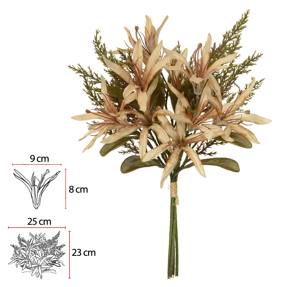 Buque Ramalhete Fita Palha Outono X5 39cm 46605005 Flor Arte