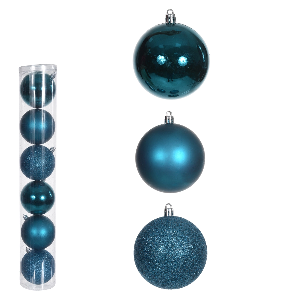 Bola Natal Mista Azul 8cm 6un 48187008 Dea