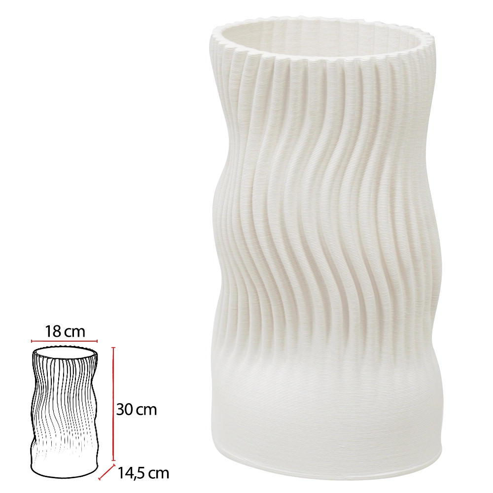 Vaso Decorativo Ceramica Branco 30x18x14,5cm Dea