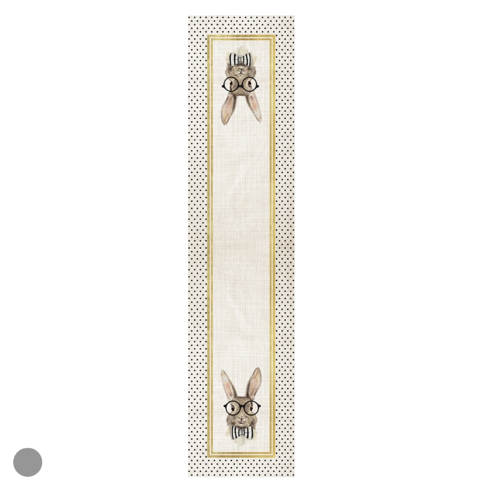 Trilho Coelho Pascoa Oculos Bege 180x40cm 67302 Dea