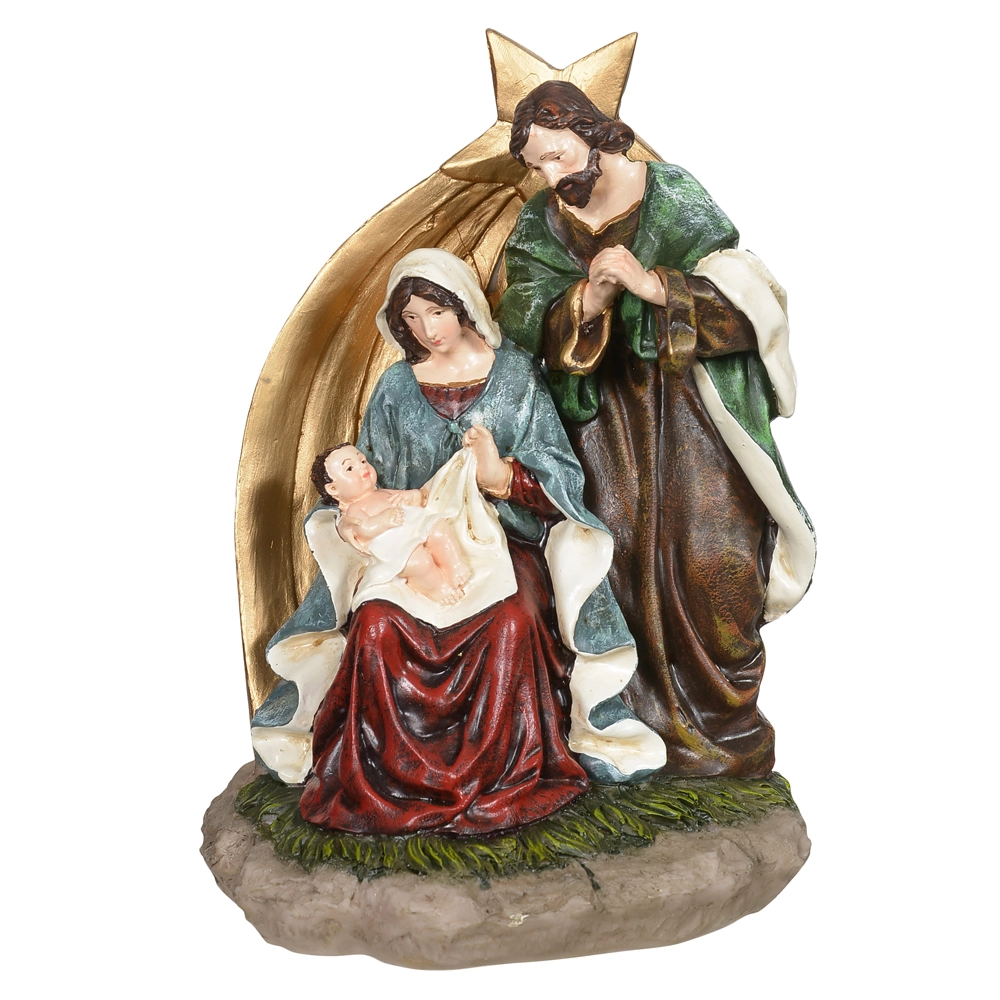 Enfeite Natal Resina Sagrada Familia Colorido 12.5x11.4x17.5cm 46919001 Dea