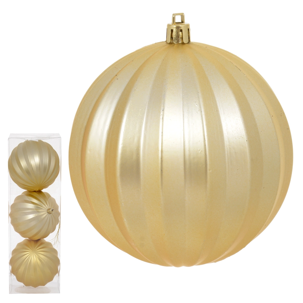 Bola Natal Fosca Dourada 10cm 3un 47027003 Dea