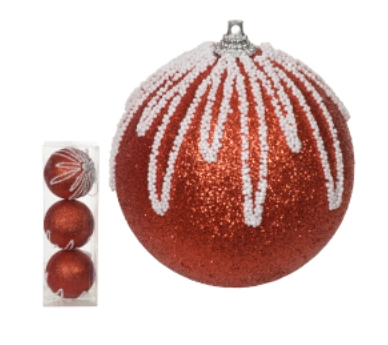 Bola 8cm Vermelho/branco