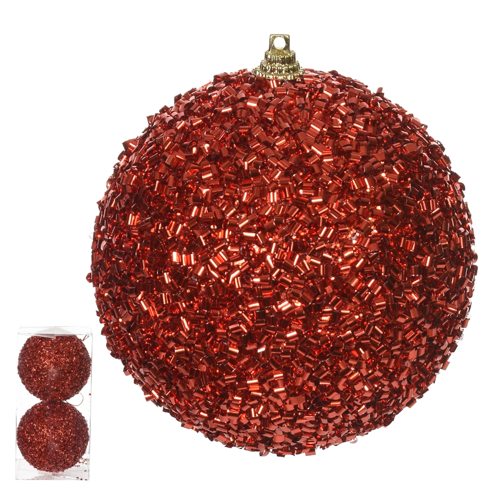 Bola Natal Glitter Vermelha 10cm 2un 47093001 Dea