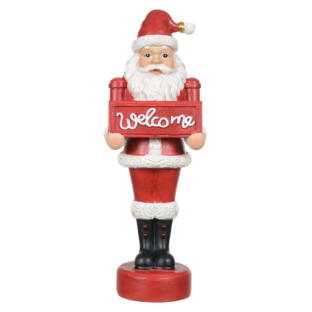 Resina Natal Papai Noel Placa Vermelho 20cm 47254001 Dea