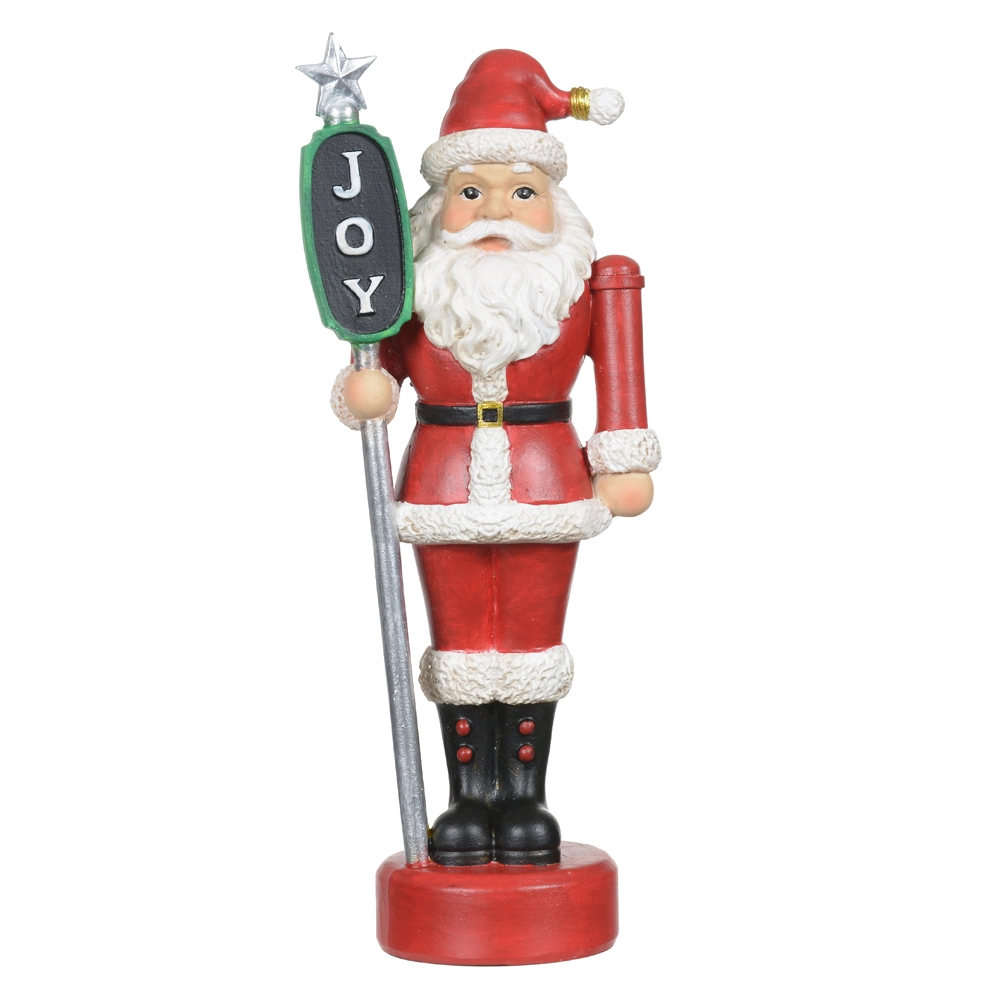 Resina Natal Papai Noel Cplaca Vermelho Dourado 20cm 47260001 Dea