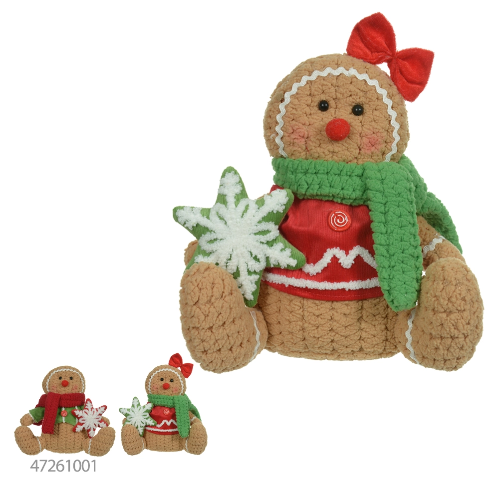 Boneco Natal Gingerbread Sentado Colorido 20cm 47262001 Dea