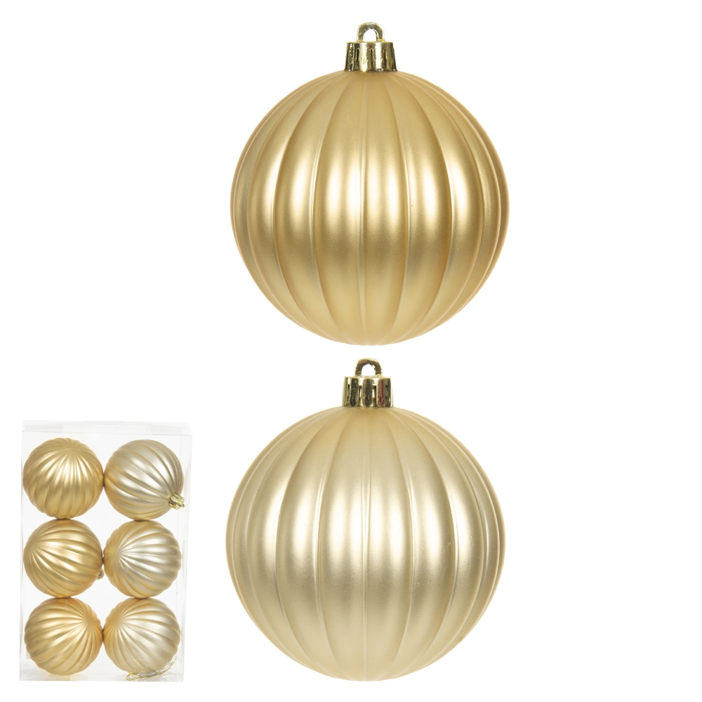 Bola Natal Dourado Champanhe 8cm 6un 47428001 Dea
