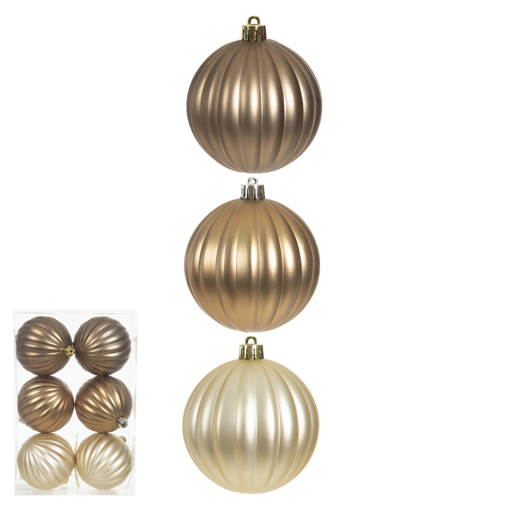 Bola Natal Champanhe Cobre 8cm 6un 47433001 Dea