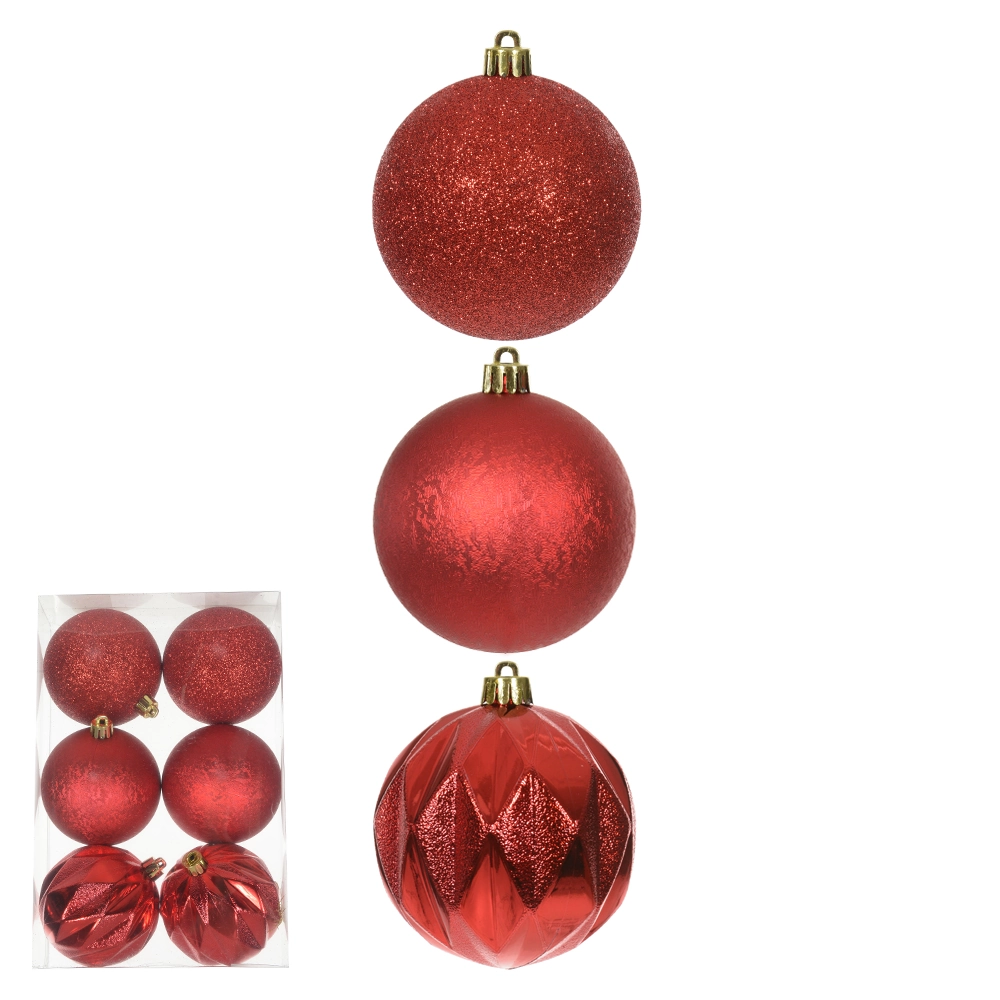 Bola Natal Vermelha 8cm 6un 47446001 Dea