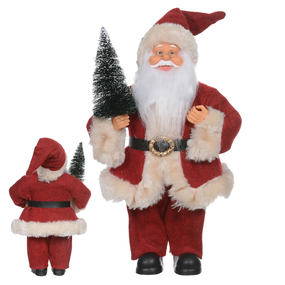 Papai Noel Natal Em Pe Vermelho Bege 30cm 47613001 Dea