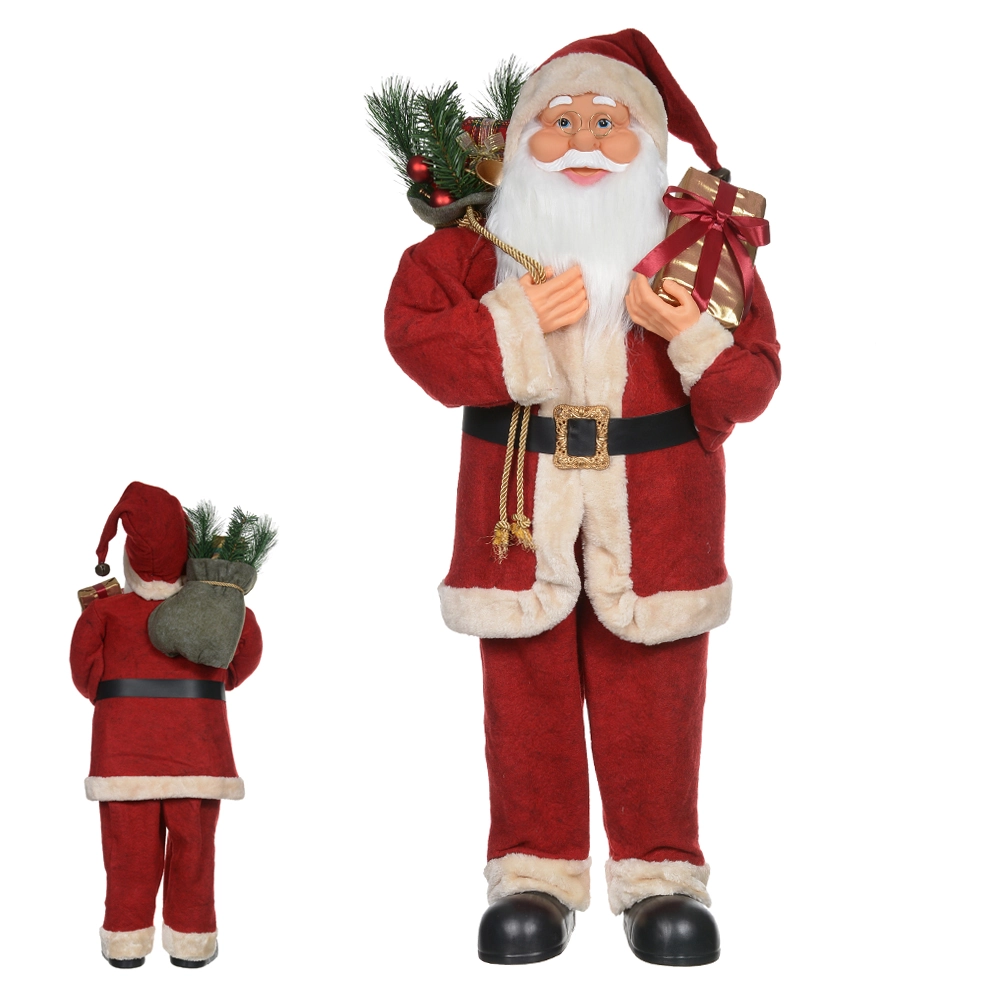 Papai Noel Natal Pe Vermelho Bege 90cm 47621001 Dea