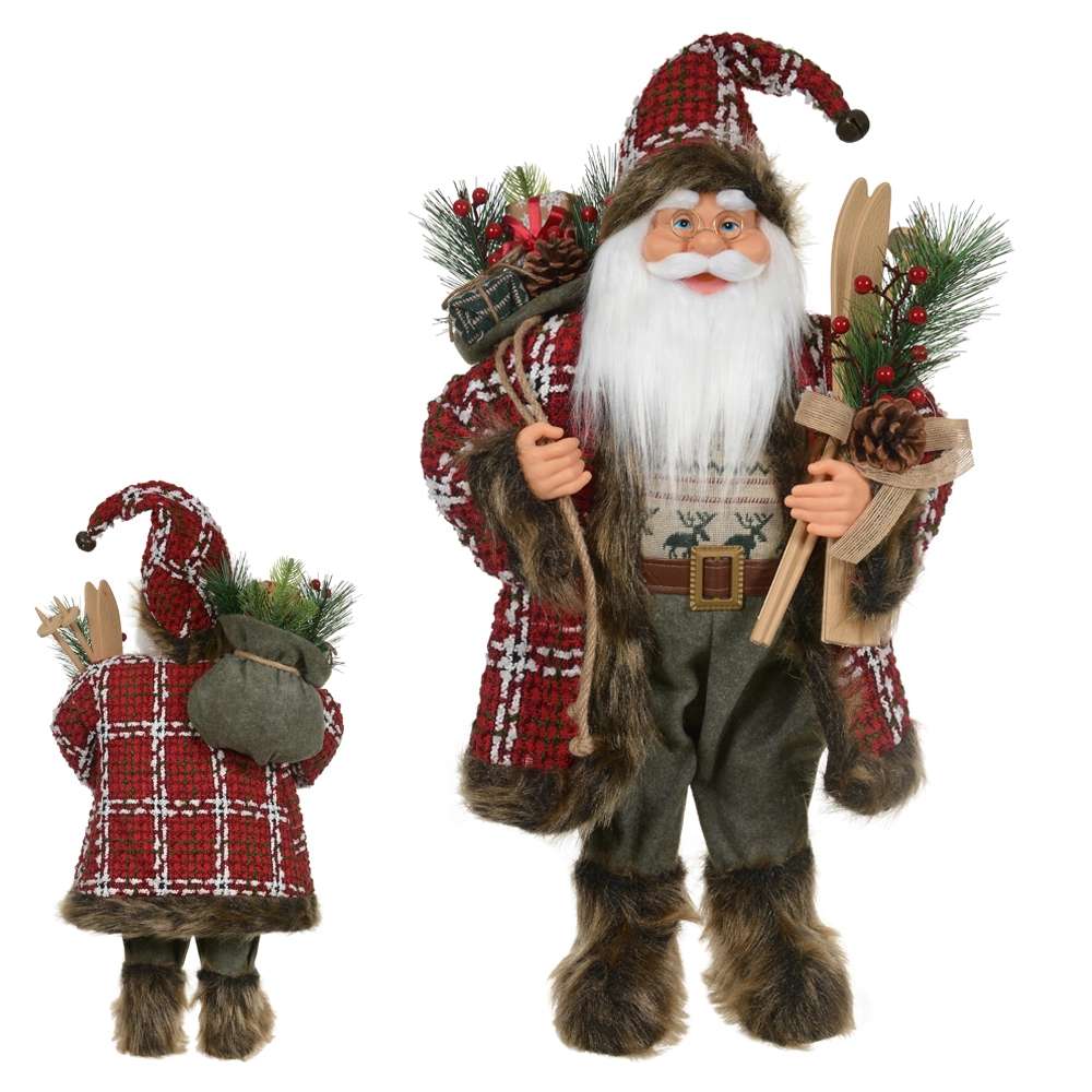 Papai Noel Natal Em Pe Vermelho Verde 60cm 47630001 Dea