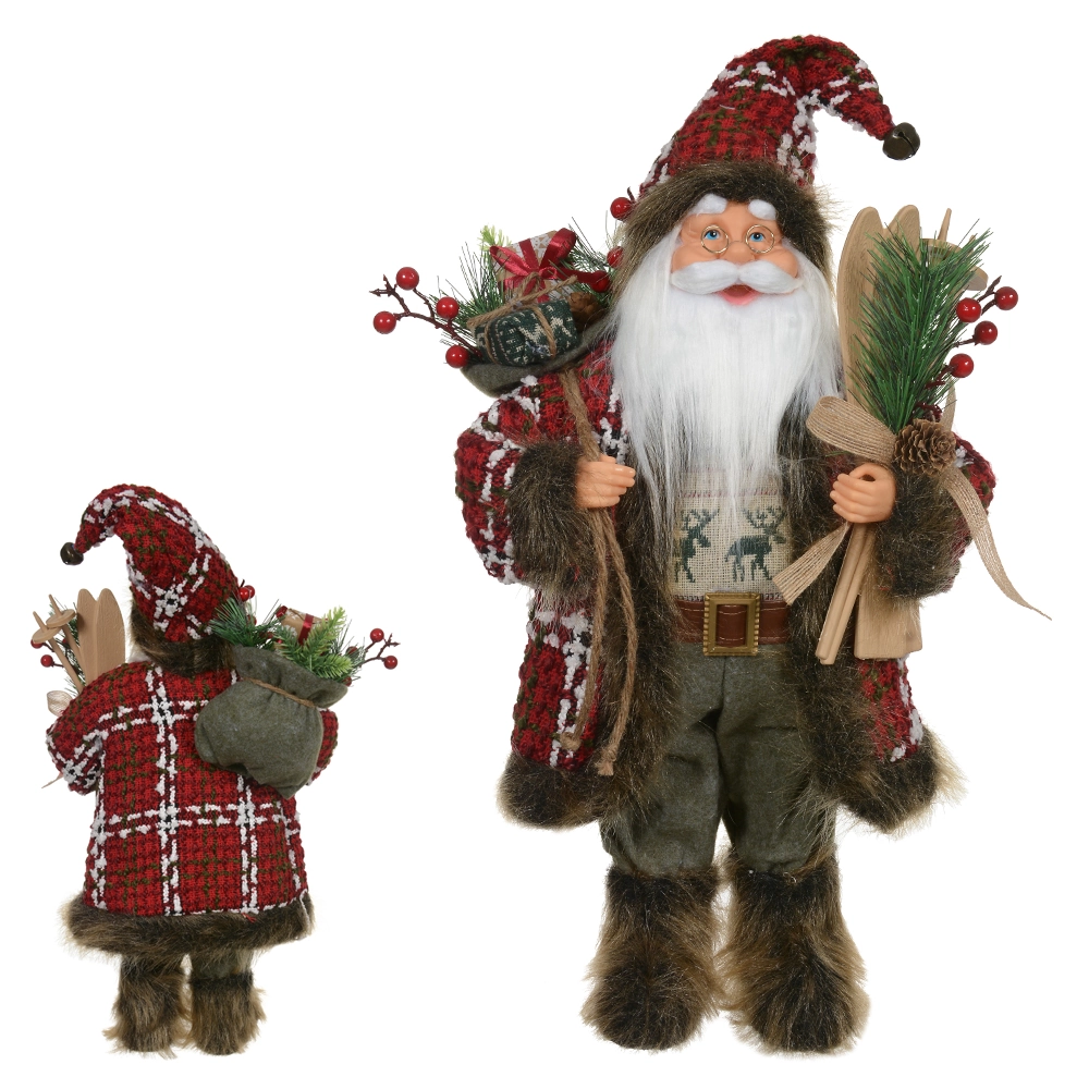 Papai Noel Natal Em Pe Vermelho Verde 45cm 47631001 Dea