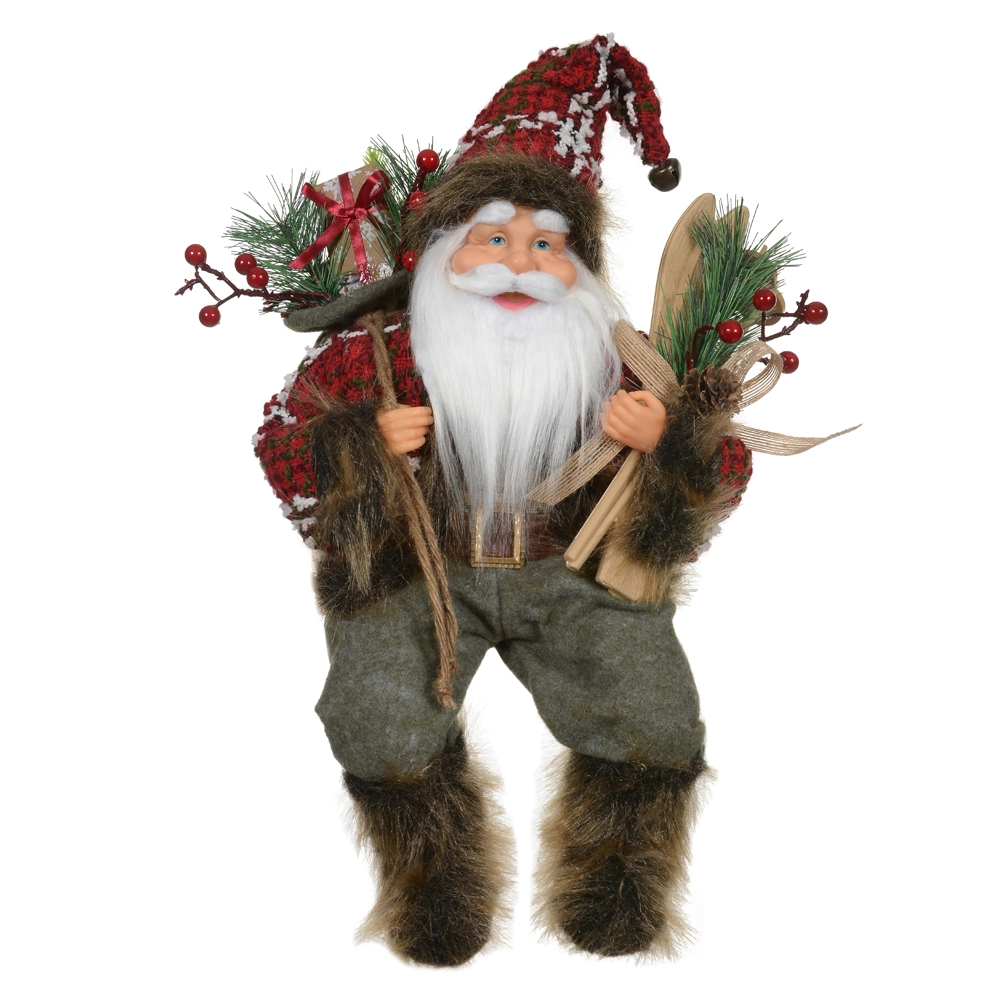 Papai Noel Natal Sentado Vermelho Verde 45cm 47632001 Dea