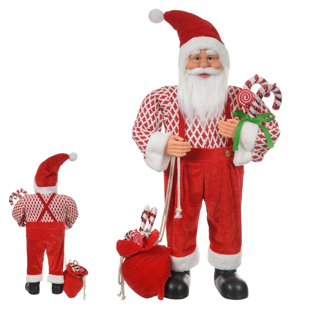Papai Noel Natal Em Pe Candy Vermelho Branco 80cm 47701001 Dea