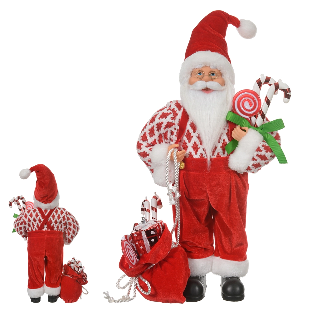 Boneco Papai Noel Em Pe Candy Vermelho/branco 45cm Dea