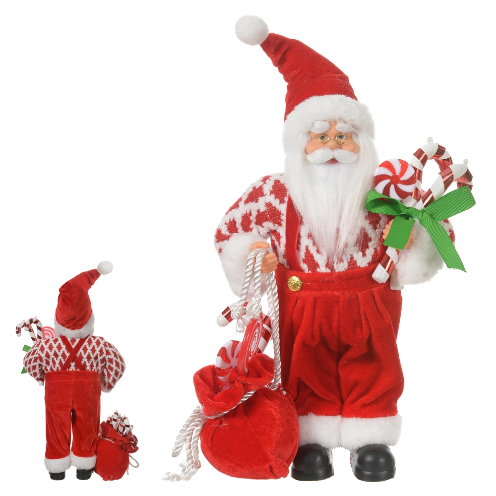 Boneco Papai Noel Em Pe Candy Vermelho/branco 30cm Dea