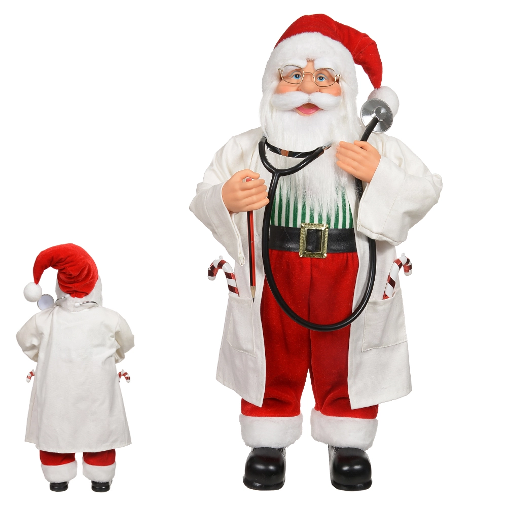 Papai Noel Natal Medico Em Pe Vermelho 60cm 47723001 Dea