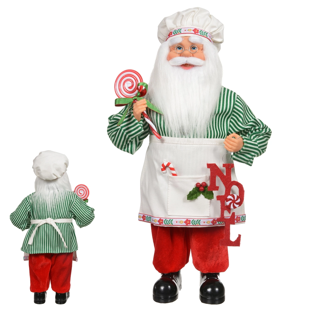 Papai Noel Natal Cozinheiro Em Pe Vermelho 45cm 47726001 Dea