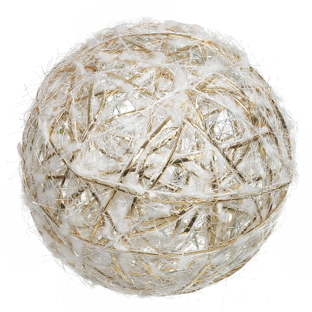 Bola Natal Aramada Dourado Branco 15cm 47820001 Dea