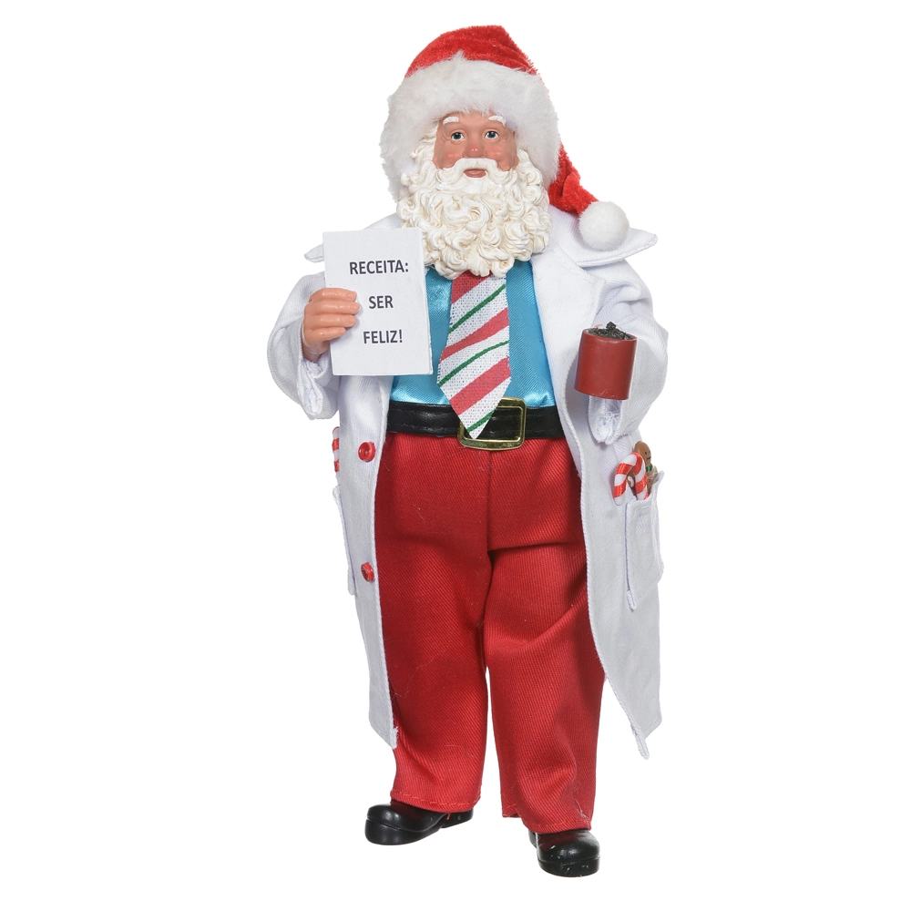 Resina Natal Papai Noel Medico Vermelho 27.5cm 47856001 Dea
