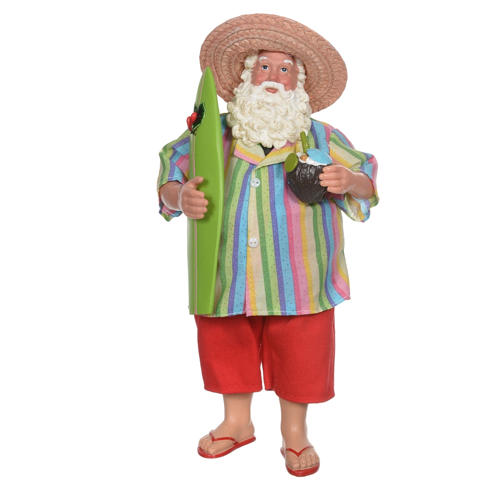 Resina Natal Papai Noel Surfista Colorido 27.5cm 47858001 Dea