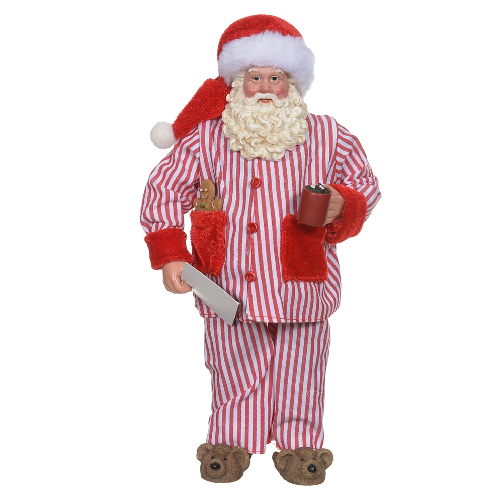 Resina Natal Papai Noel Pijama Vermelho 27.5cm 47859001 Dea