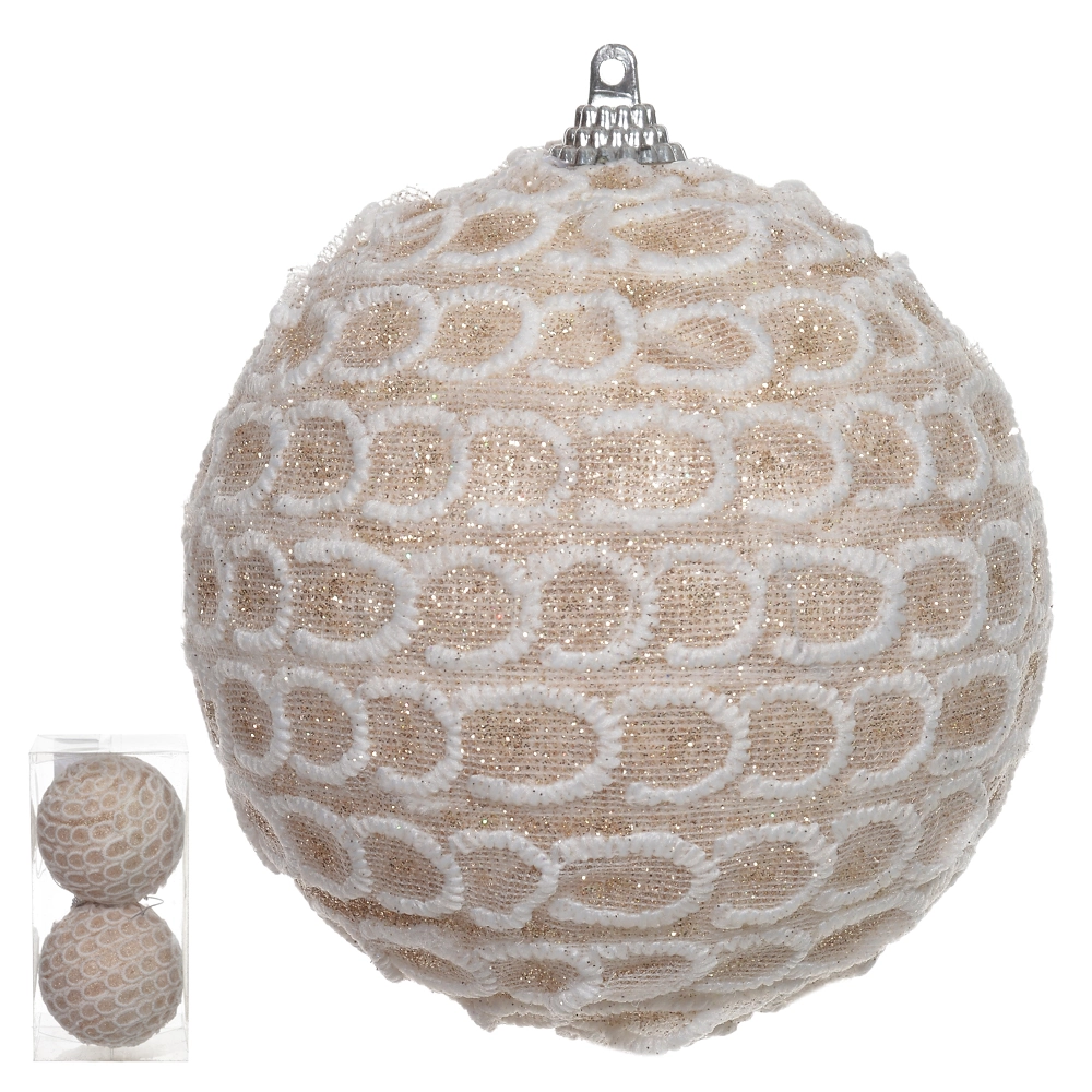Bola Natal Branca 10cm 2un 47884001 Dea
