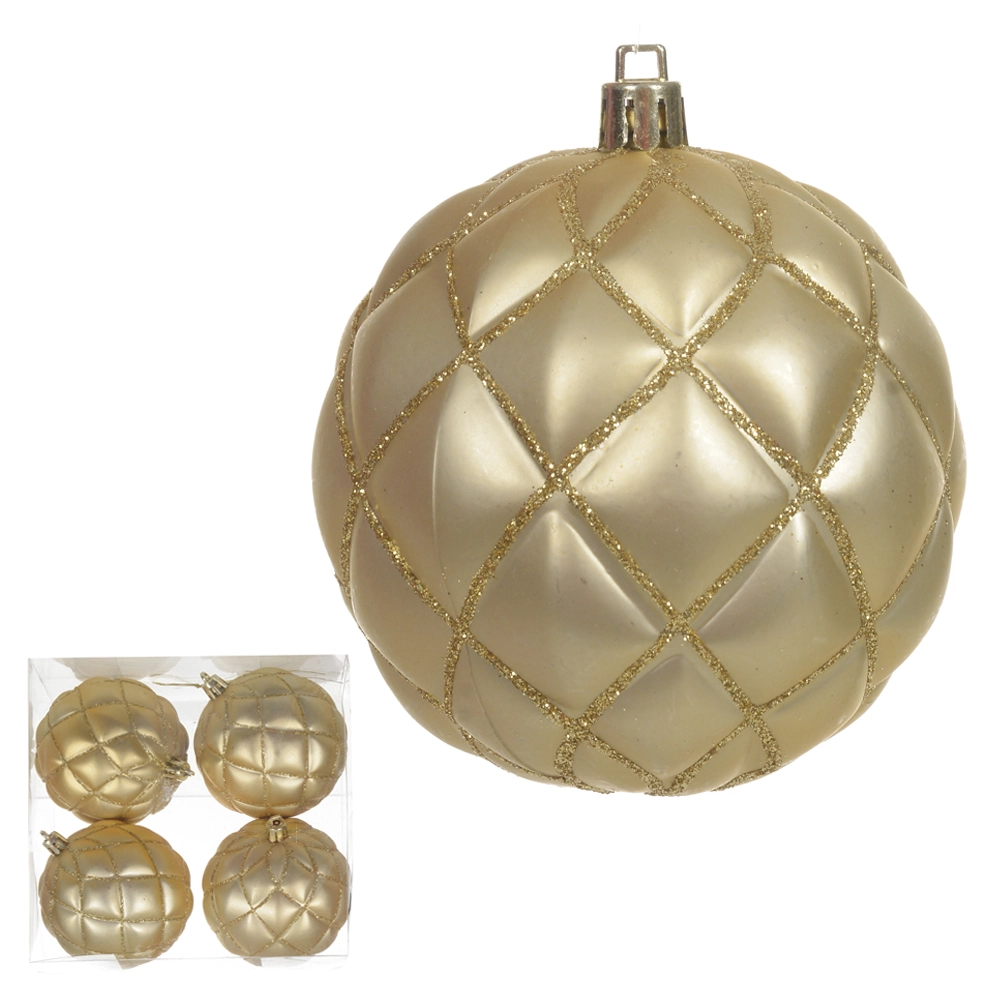 Bola Natal Dourada 8cm 4un 47928002 Dea