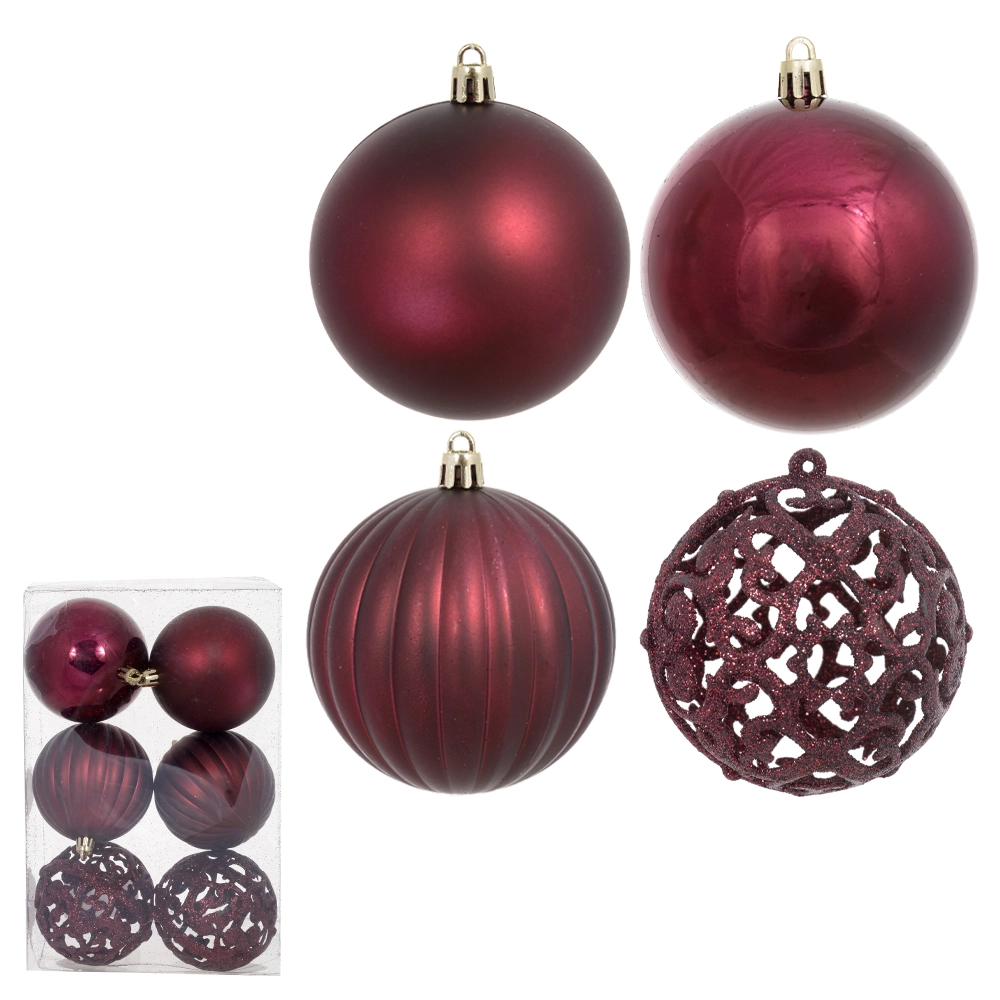 Bola Natal Bordo 8cm 6un 47947002 Dea