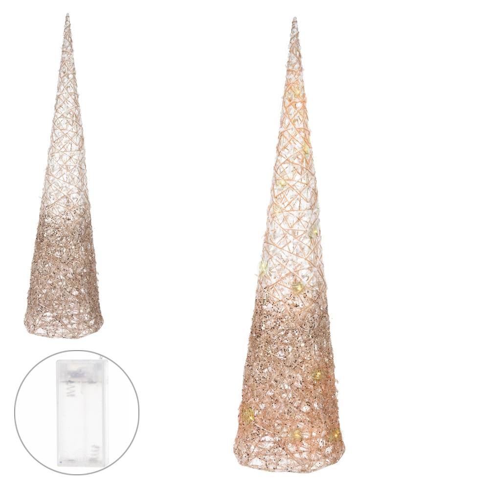 Arvore Natal Decorativa C/led Branco/champanhe 80cm Dea