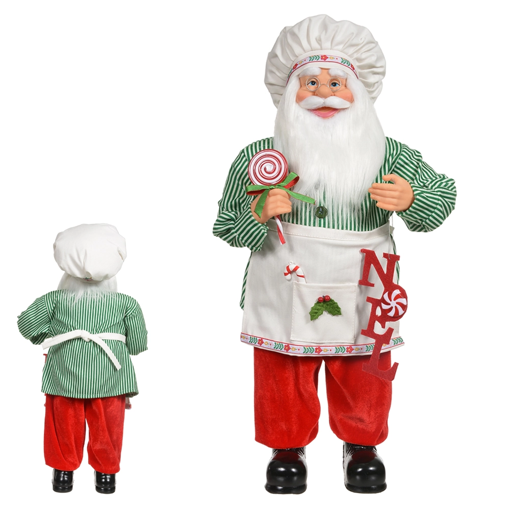 Papai Noel Natal Cozinheiro Em Pe Verde 60cm 48010001 Dea