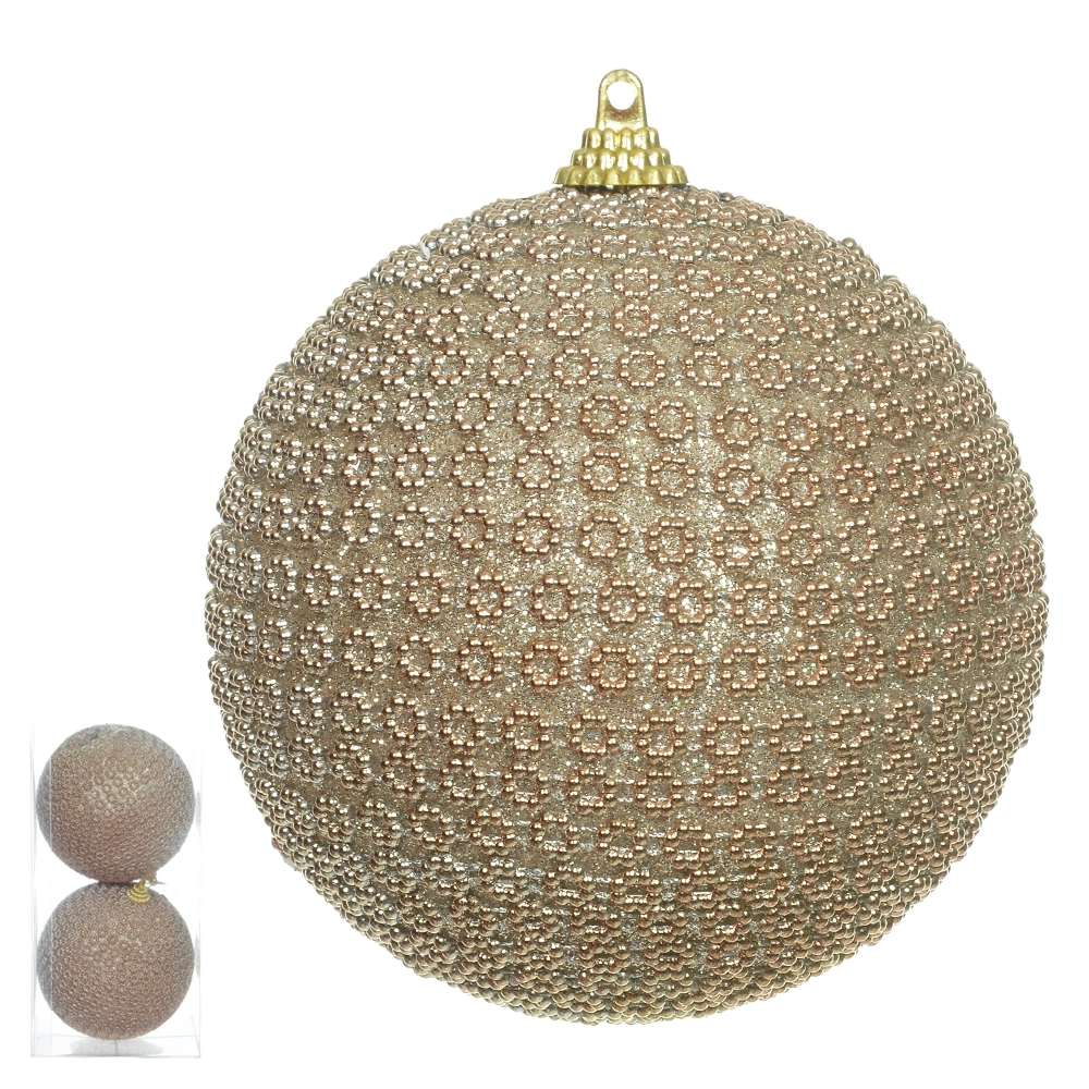 Bola Natal Champanhe 10cm 2un 48021001 Dea