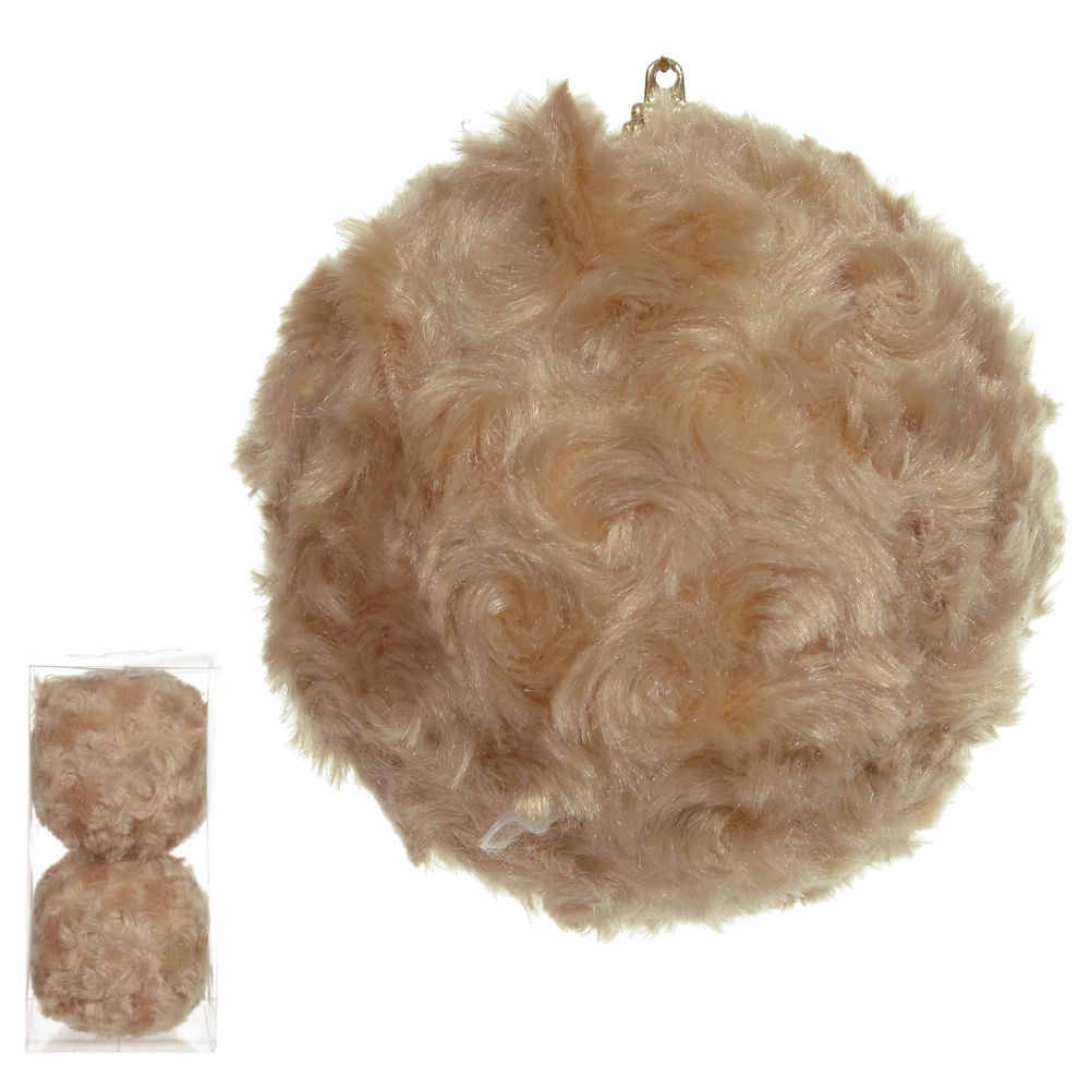 Bola Natal Bege 10cm 2un 48024002 Dea