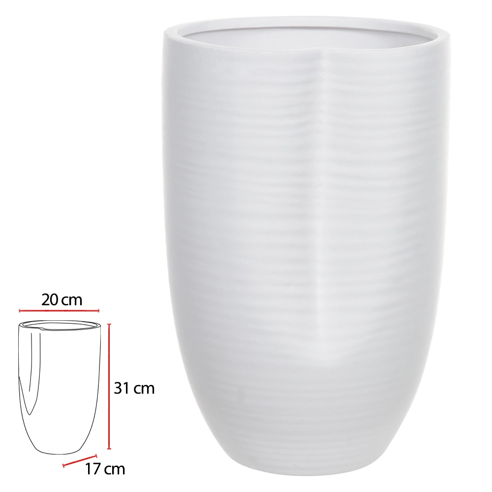 Vaso Ceramica Branco 31x20x17cm 48346001 Dea