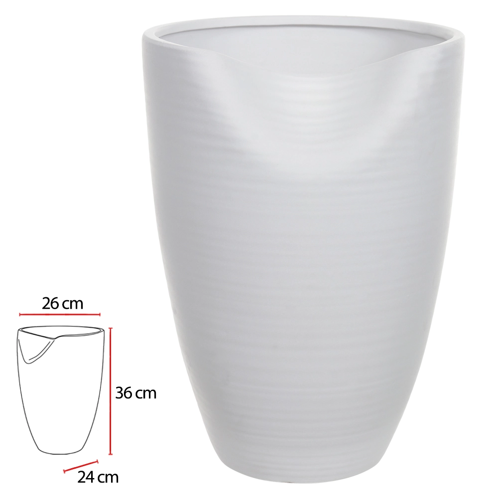 Vaso Ceramica Branco 36x26x24cm 48349001 Dea