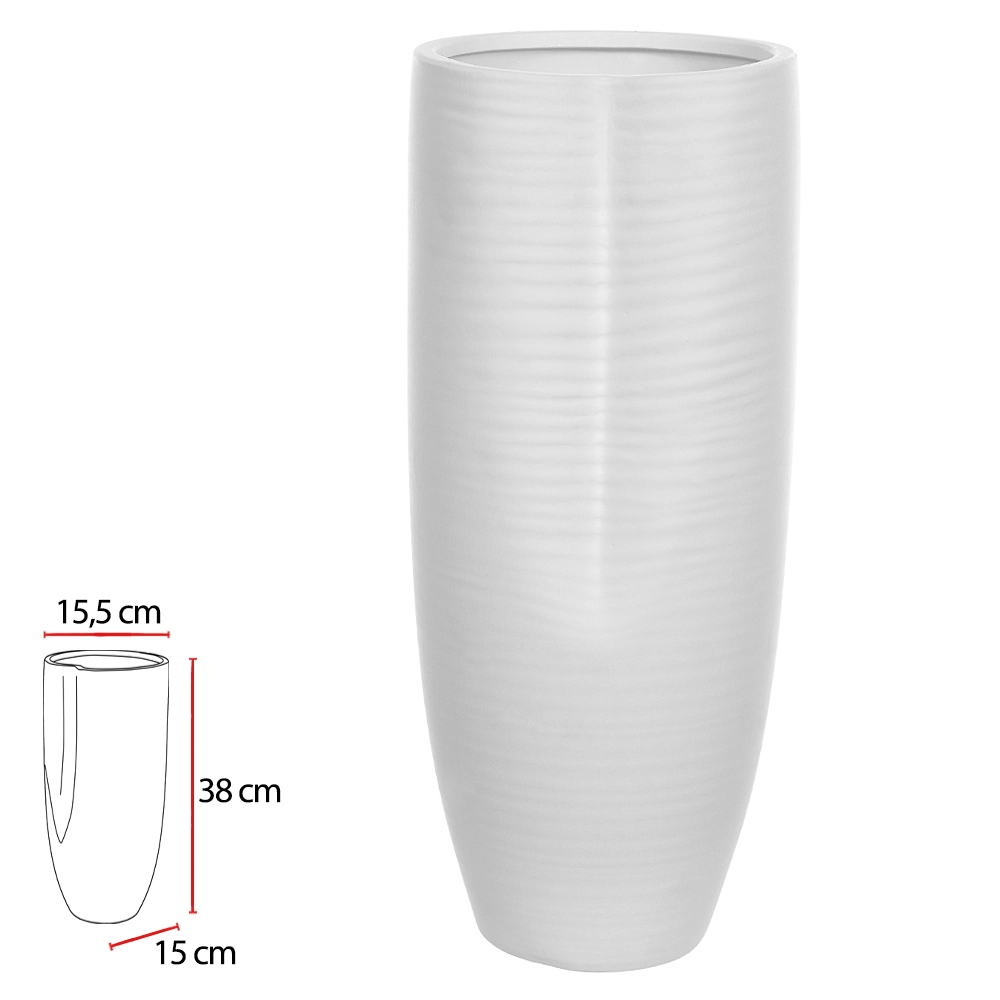 Vaso Ceramica Branco 38x15.5x15cm 48351001 Dea