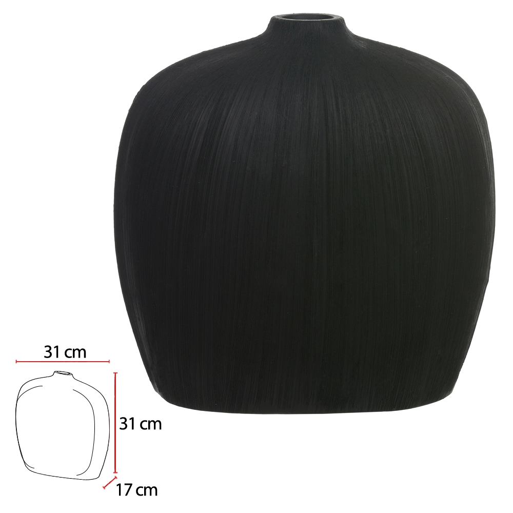 Vaso Ceramica Preto 31x31x17cm 48352001 Dea