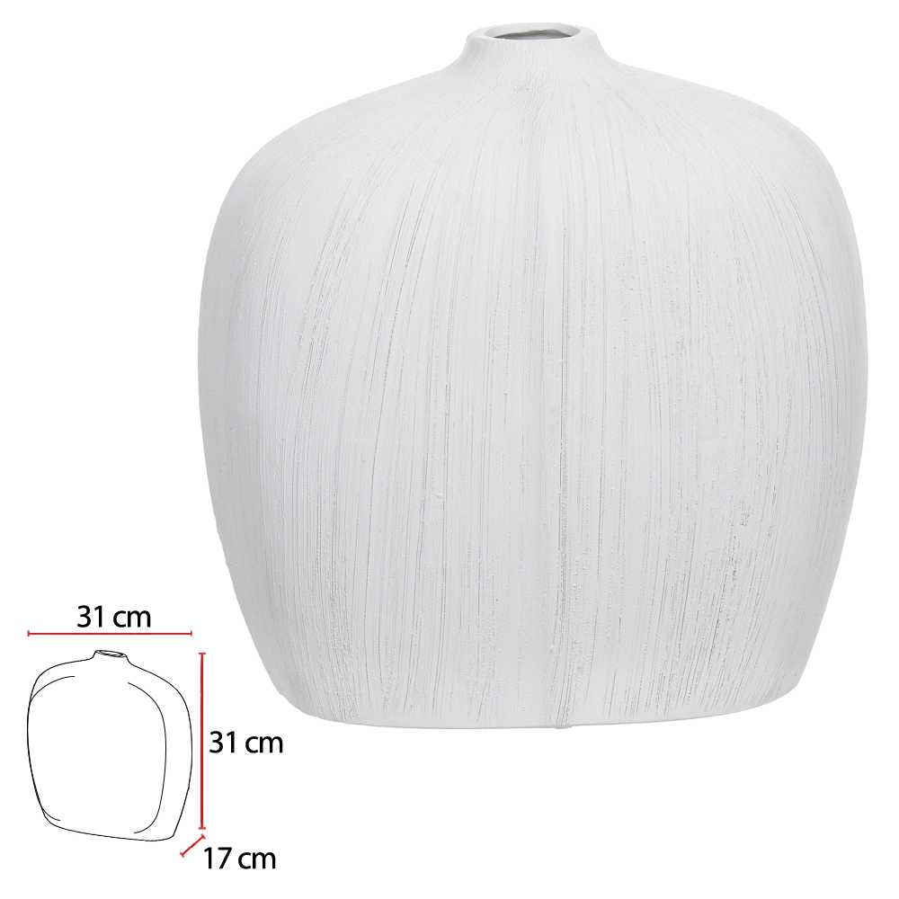 Vaso Ceramica Branco 31x31x17cm 48352002 Dea