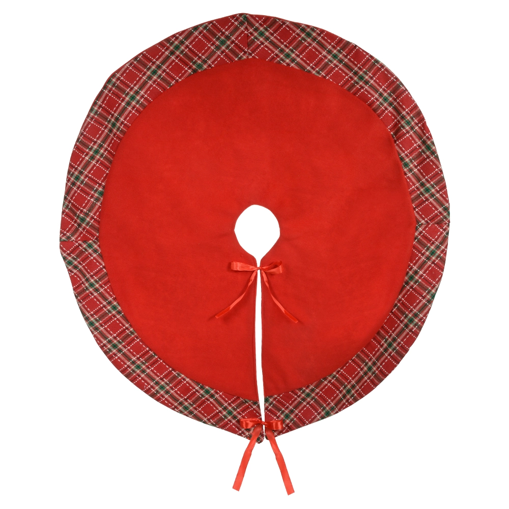 Saia Arvore Natal Veludo Vermelho Xadrez 85cm 48514001 Dea