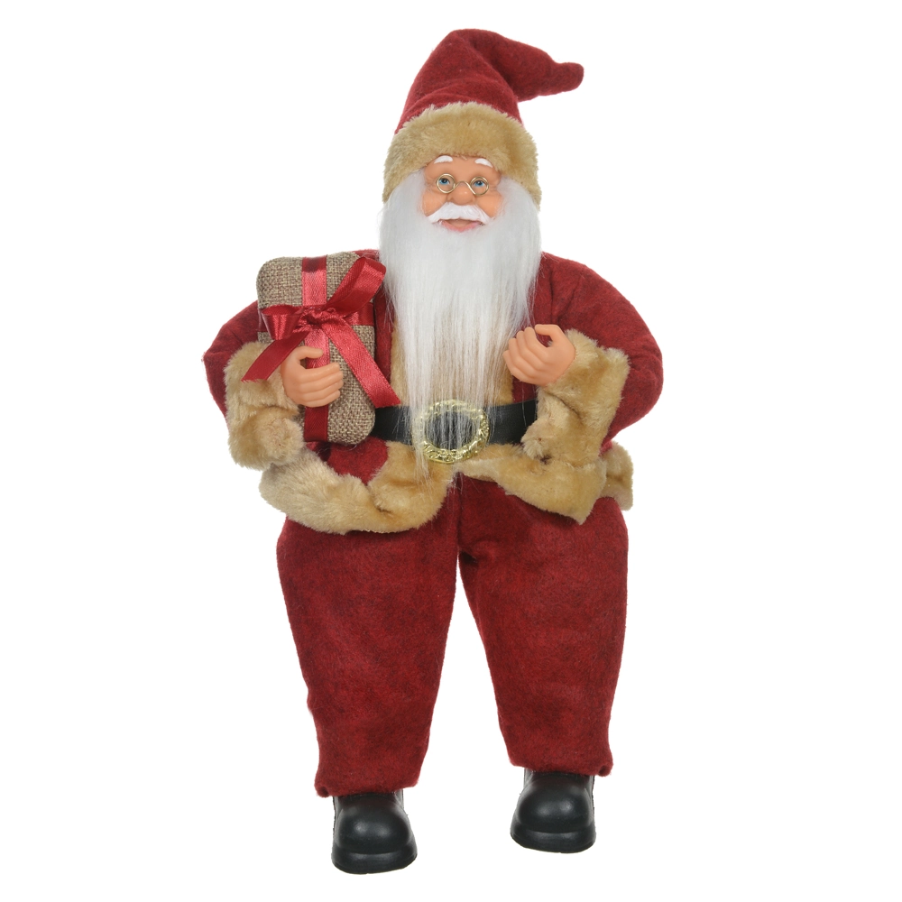 Papai Noel Natal Sentado Vermelho Bege 30cm 48573001 Dea