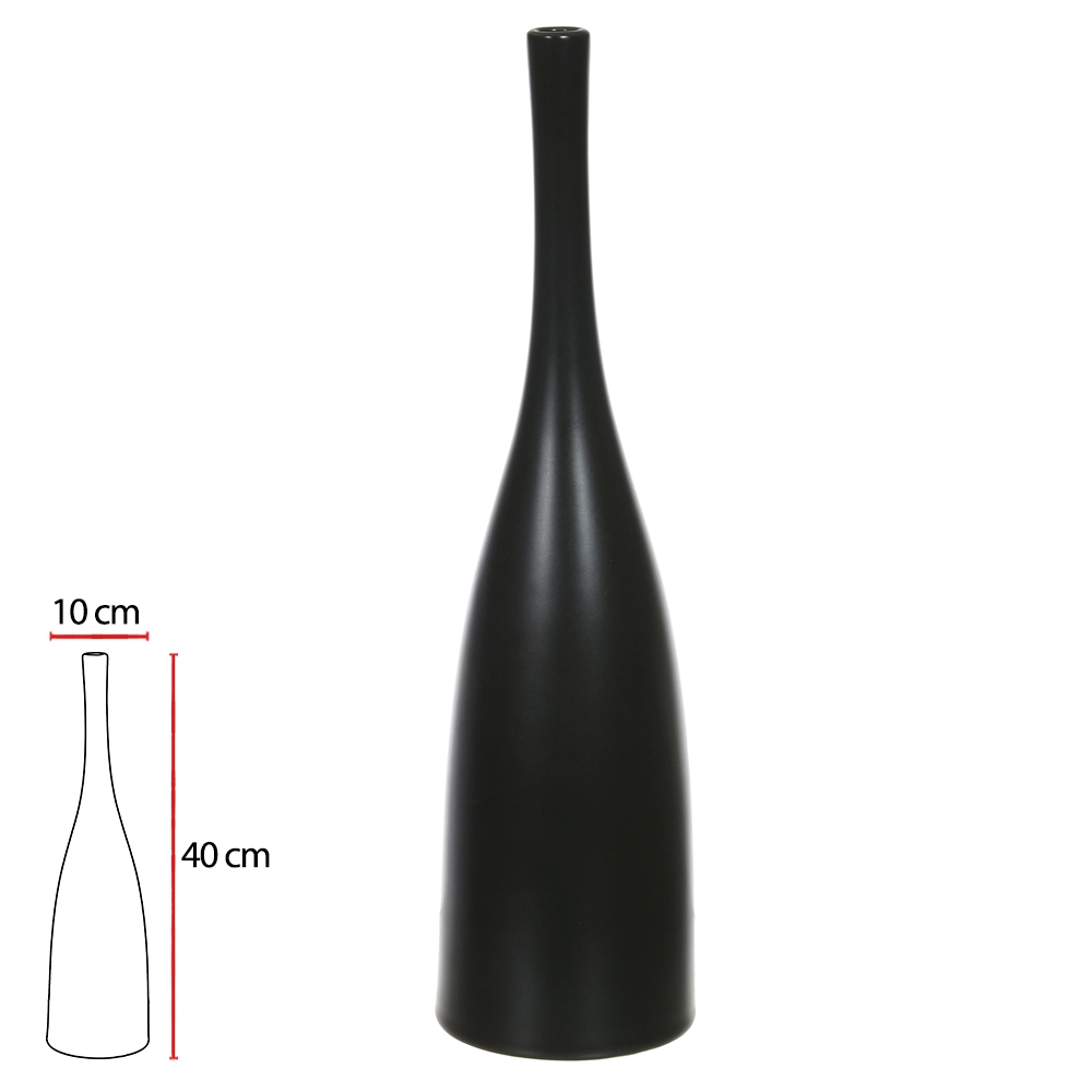 Vaso Ceramica Preto 40cm 48602002 Dea