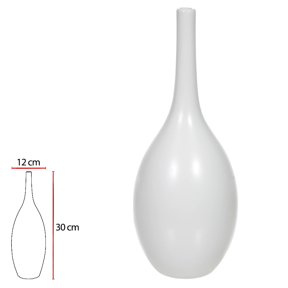 Vaso Ceramica Branco 30cm 48604001 Dea