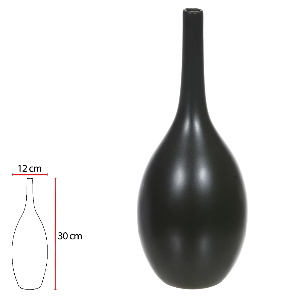 Vaso Ceramica Preto 30cm 48604002 Dea