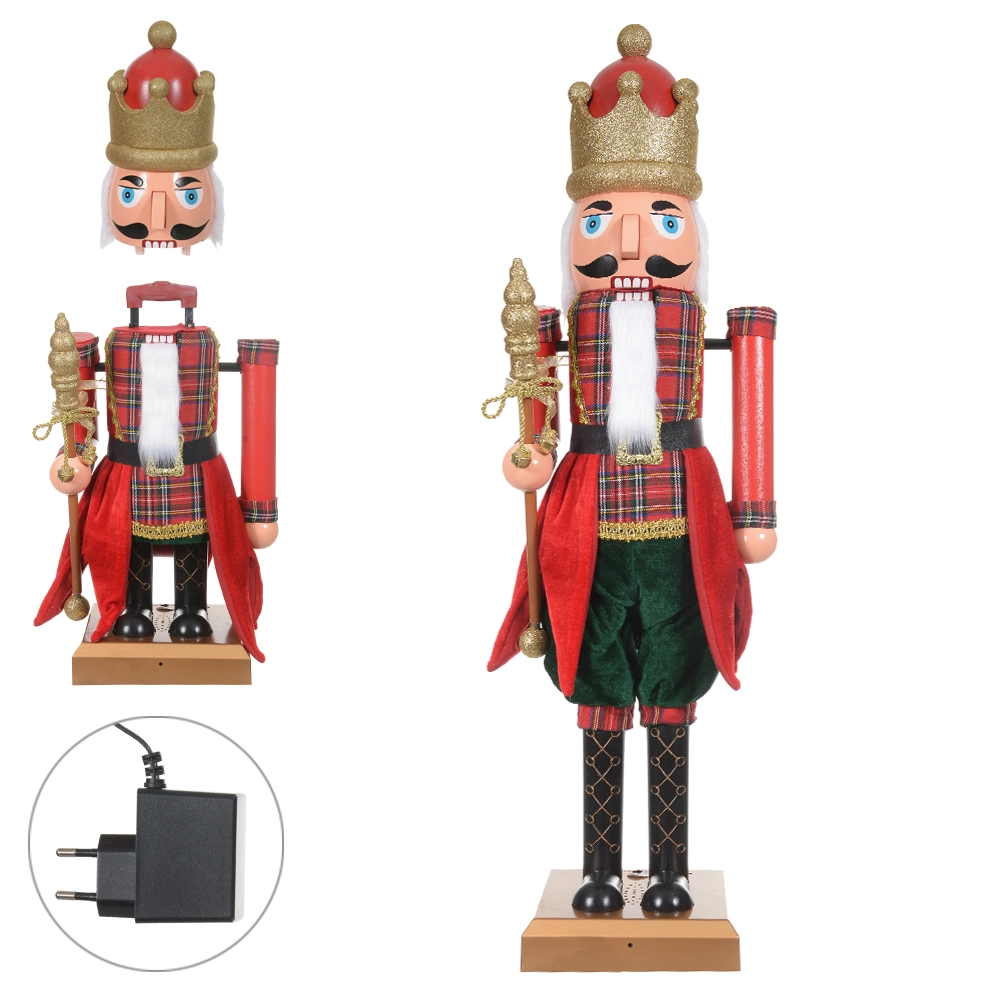 Boneco Natal Quebra Nozes Verm Vd Bivolt 1.1m 48614001 Dea