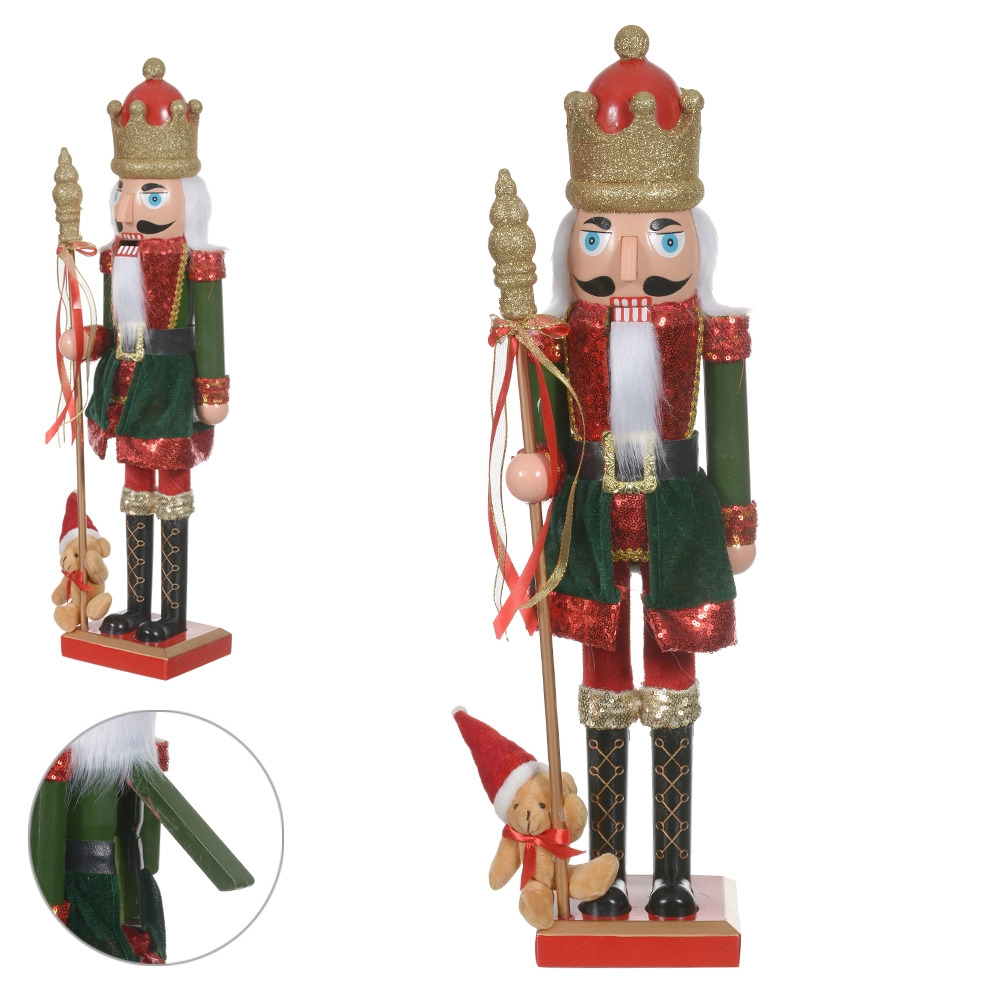 Boneco Natal Quebra Nozes Vermelho Verde 60cm 48618001 Dea